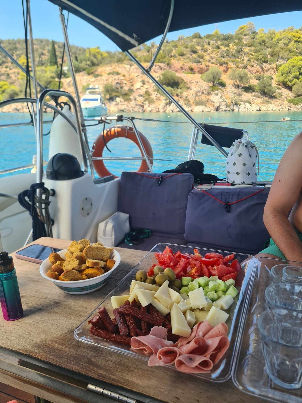 A platter laid out on deck