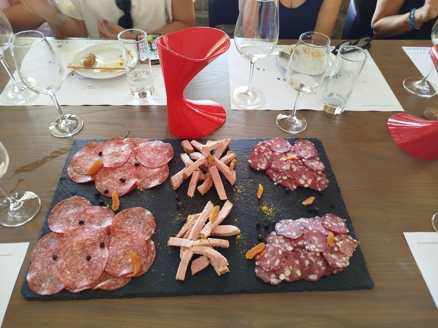 A platter of cheeses and cold cuts